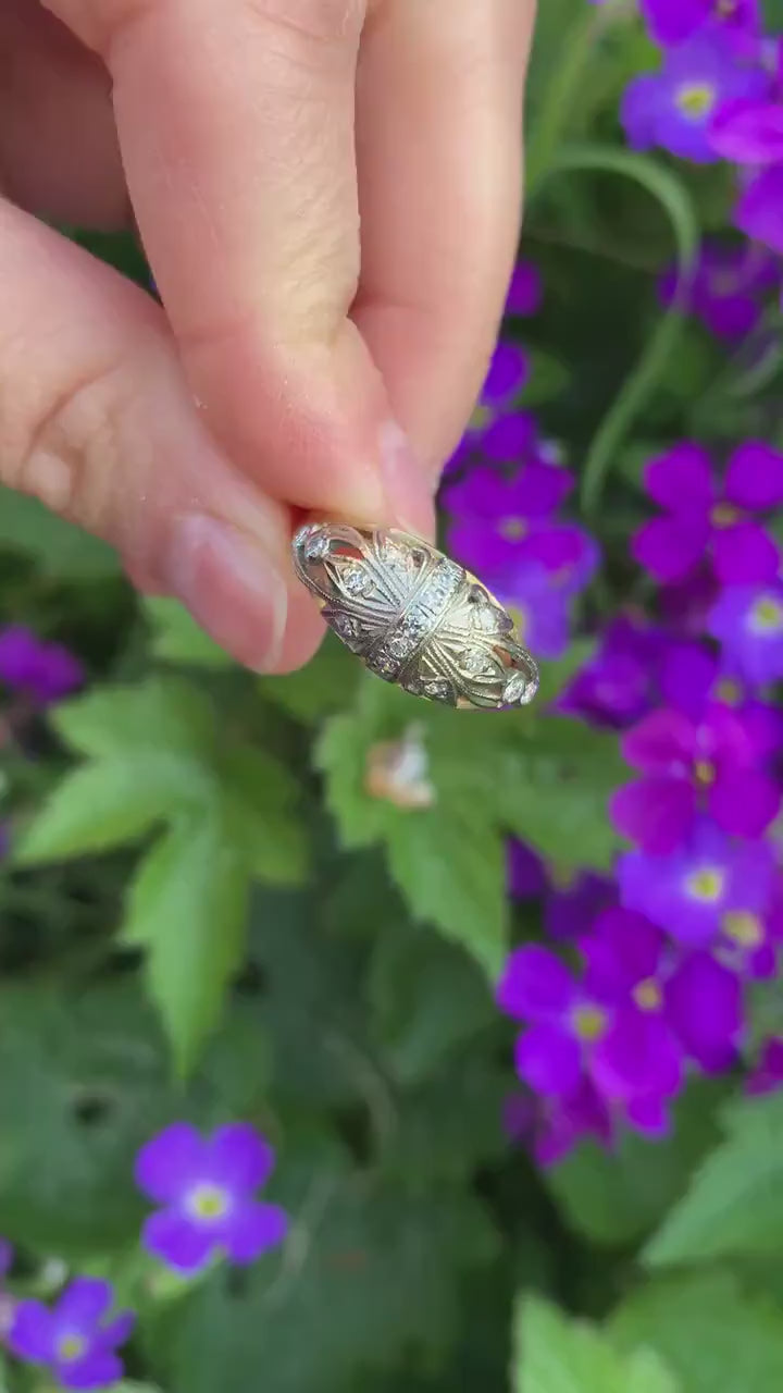 Art Deco Vintage 0.31ct Diamond Ring set in 18ct Gold