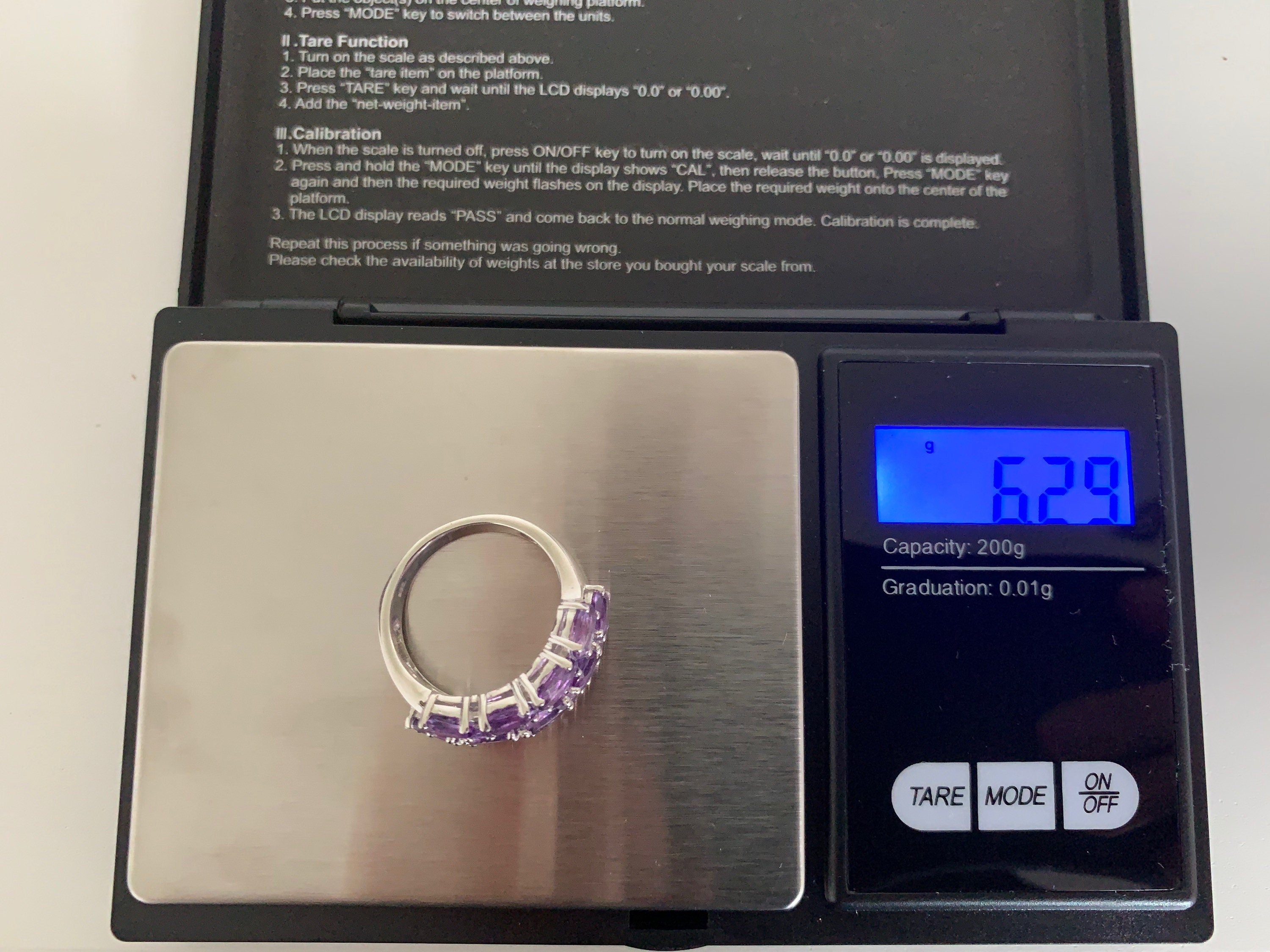 Hermosa amatista Reino Unido tamaño R 1/2,925 anillo de plata de ley, piedra preciosa de amatista ovalada, anillo vintage, anillo de declaración, anillo de cóctel, cumpleaños