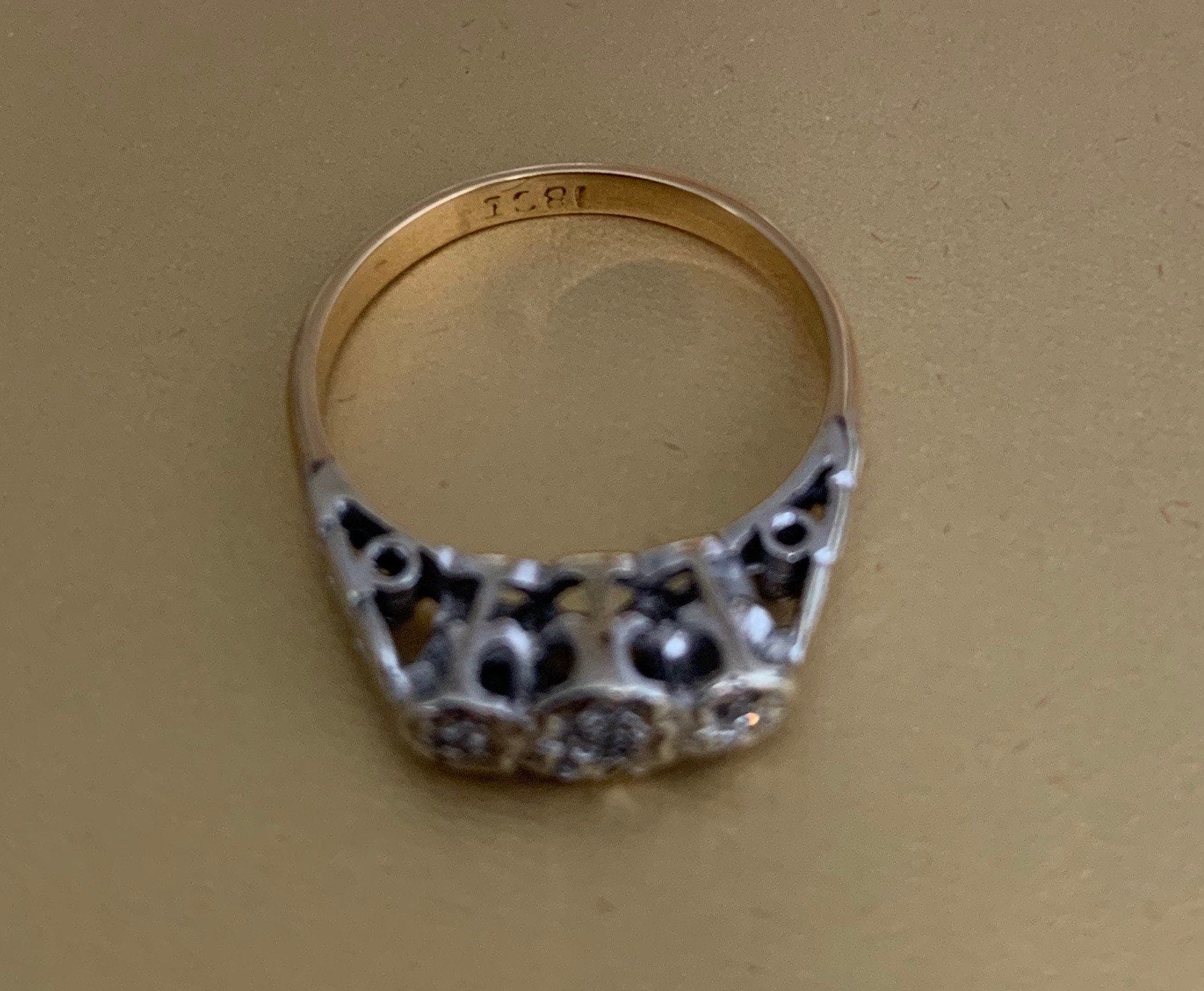 Approx.0.025ct Diamond 18k Gold Ring,Engagement Wedding Ring,Anniversary Ring,Birthday Gift for Her,UK G/ US 3 1/4