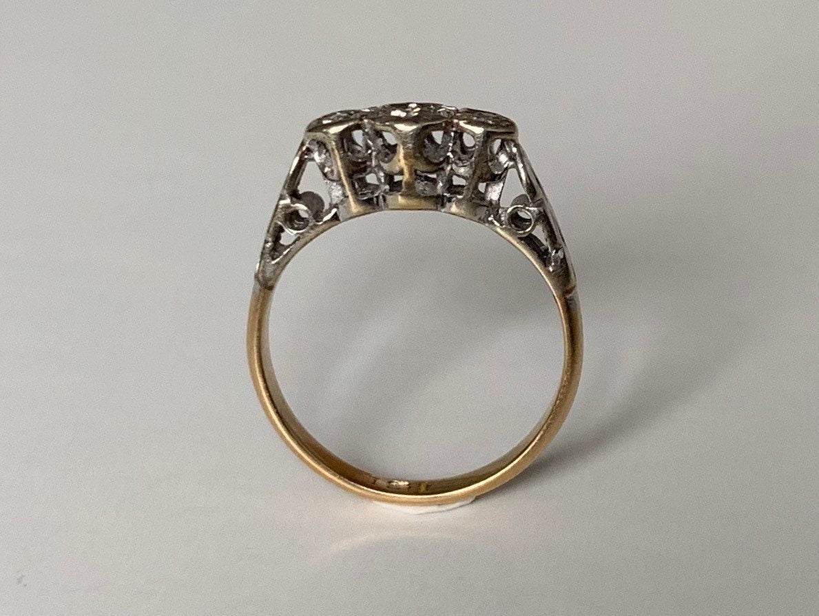 Aprox.0.025ct Anillo de oro de 18k con diamantes, Anillo de boda de compromiso, Anillo de aniversario, Regalo de cumpleaños para ella, Reino Unido G/ EE.UU. 3 1/4