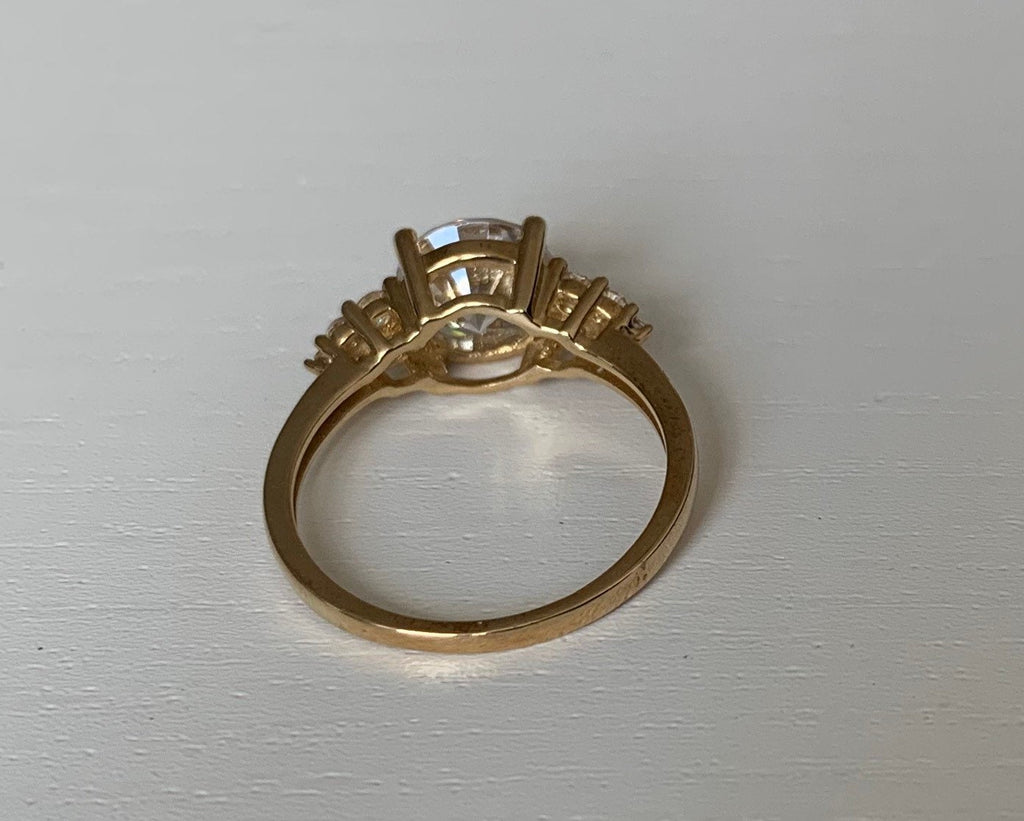 Approx. 2ct CZ Diamond 9k Gold Engagement Ring,Anniversary Bridal Wedding Gift,Birthday Gift For Her