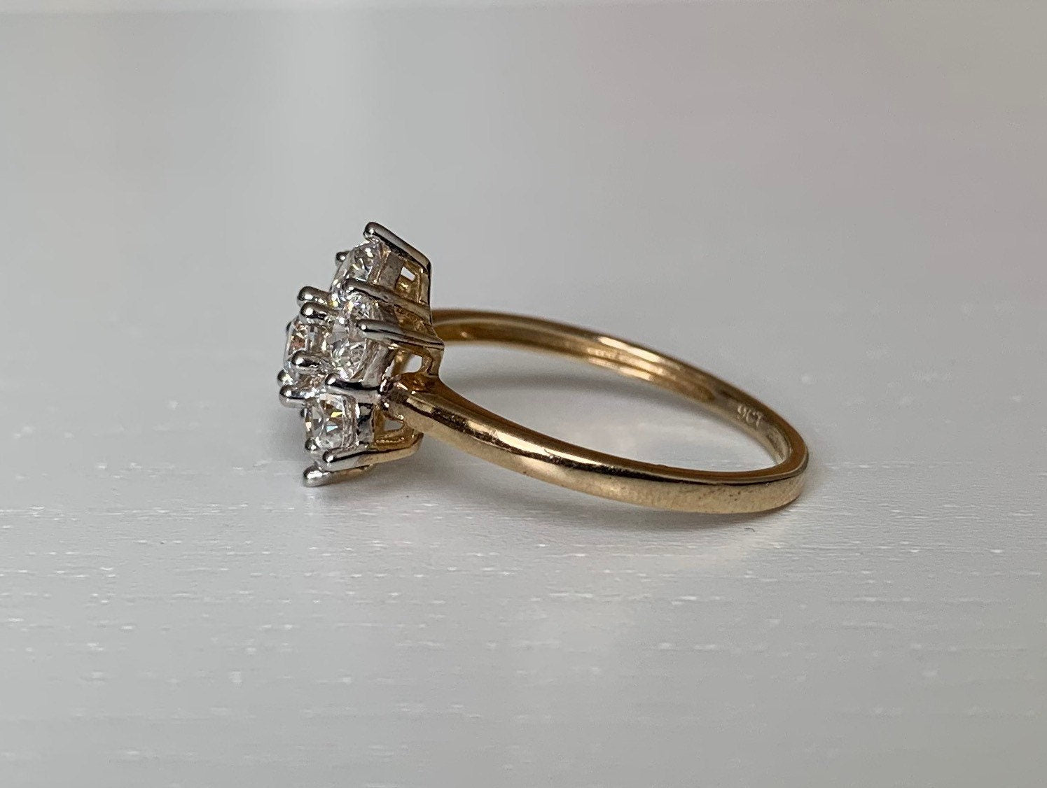 خاتم ذهب عيار 9 قيراط من الألماس (CZ) عيار 1.19 قيراط، هدية لعيد ميلاد الذكرى السنوية لحفل الزفاف والخطوبة لها