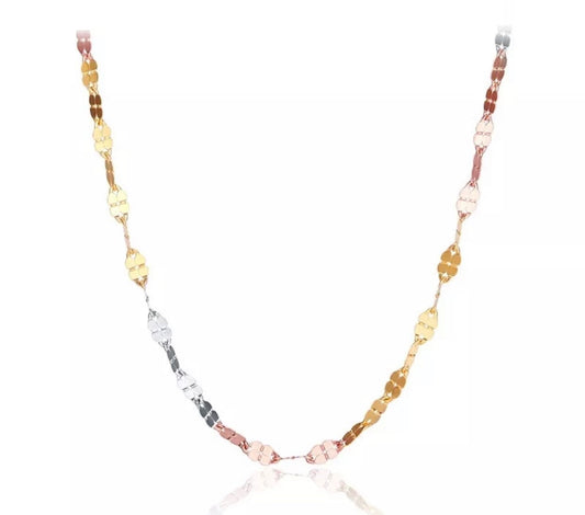 18ct Gold Multi-Tone Necklace,Engagement Wedding Anniversary Birthday Gift For Her