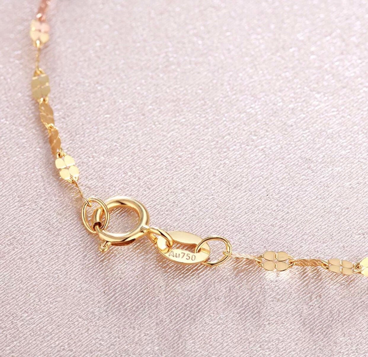 18ct Gold Multi-Tone Necklace,Engagement Wedding Anniversary Birthday Gift For Her