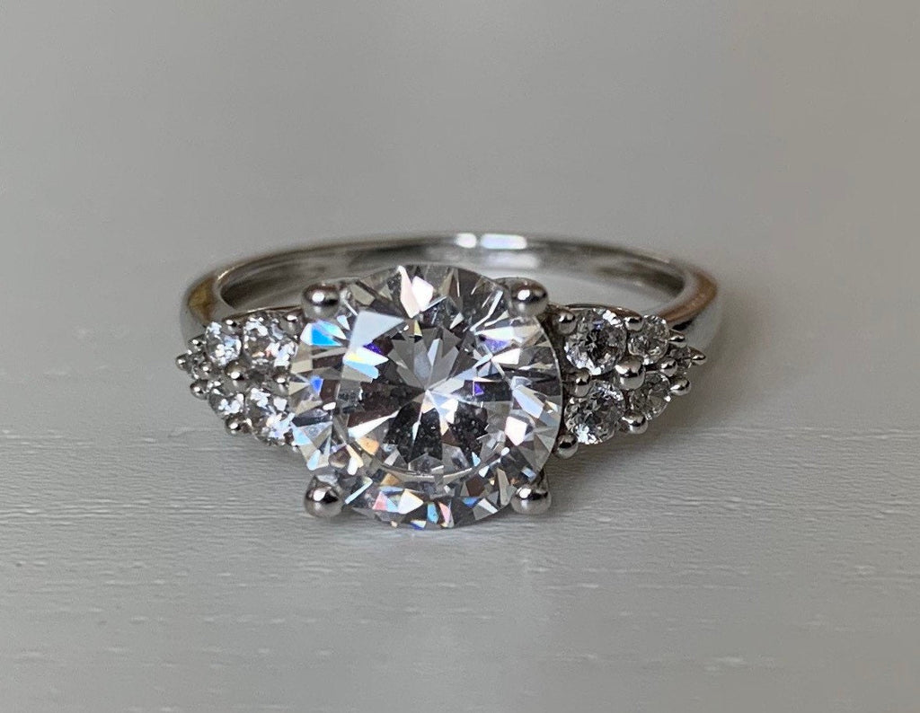 Approx. 2ct CZ Diamond 9k Gold Engagement Ring,Anniversary Bridal Wedding Gift,Birthday Gift For Her