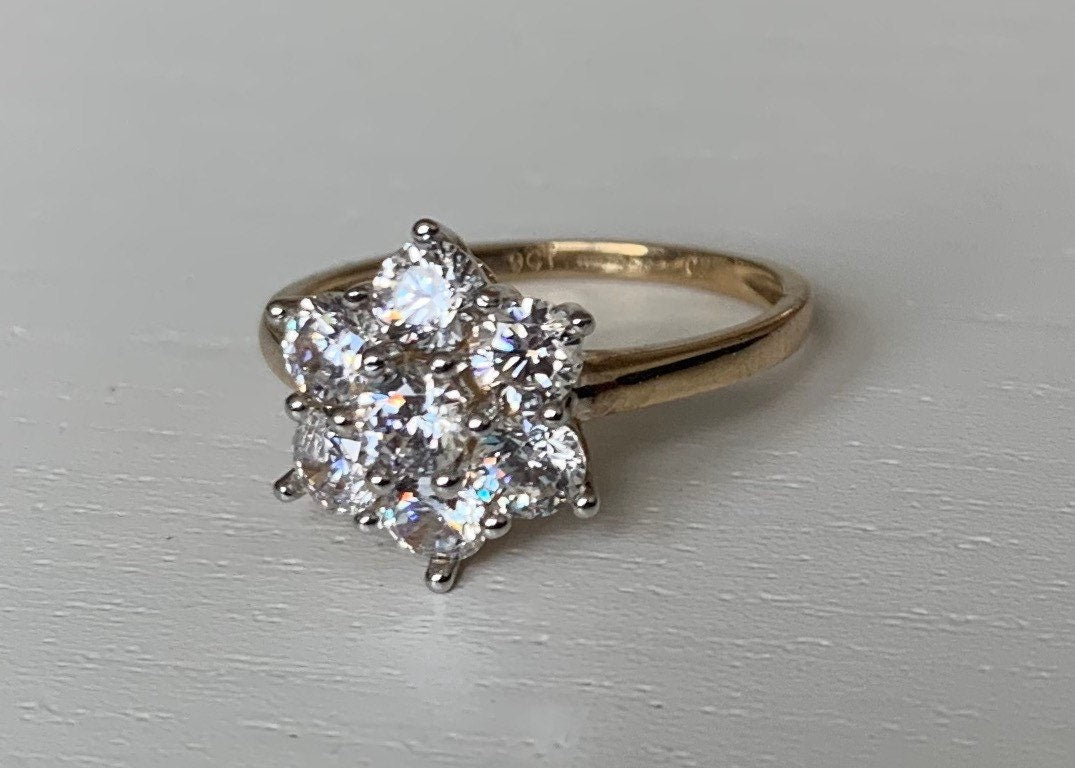 خاتم ذهب عيار 9 قيراط من الألماس (CZ) عيار 1.19 قيراط، هدية لعيد ميلاد الذكرى السنوية لحفل الزفاف والخطوبة لها