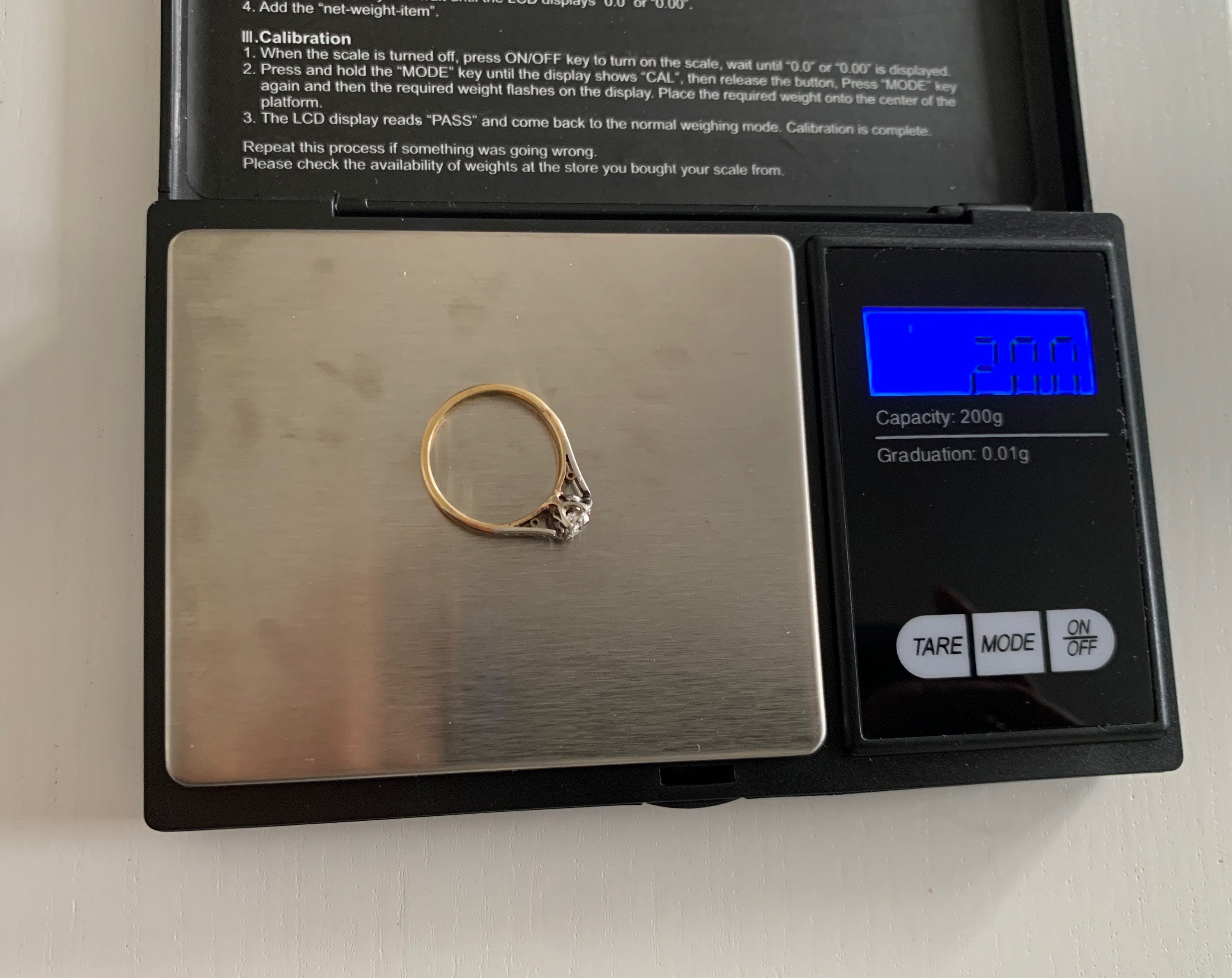 Art Deco 0.25ctw Solitaire Old Mine Cut Diamond 18ct Gold Ring,Engagement Ring,Wedding Anniversary Birthday Gift,Size UK I/I 1/2, US 4 1/4