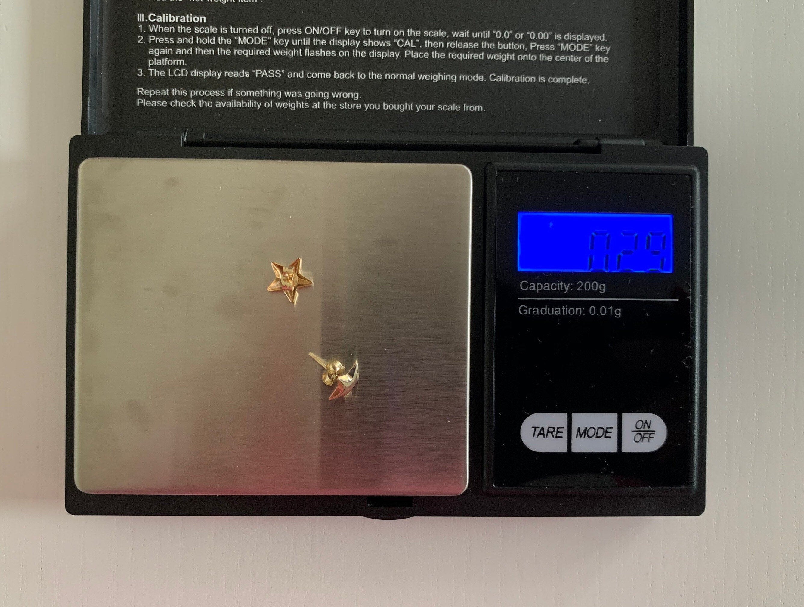 Vintage 9ct Yellow Gold Star Shaped Stud Earrings,Minimaist Style,Anniversary Birthday Gift For Her