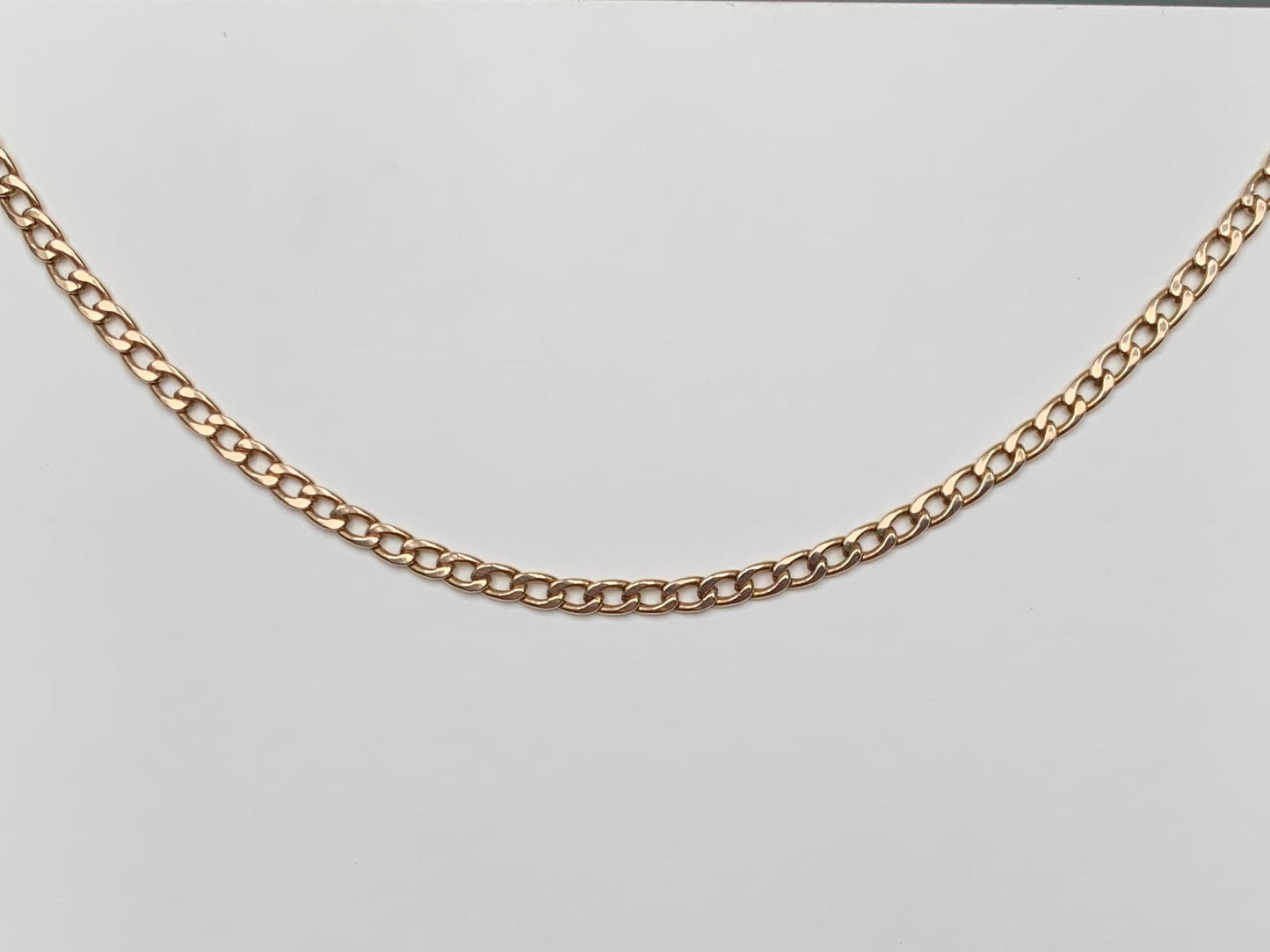 Vintage 9ct Solid Rose Gold 5mm Curb Chain Necklace,Anniversary Birthday Gift 46.5cm,8.05g