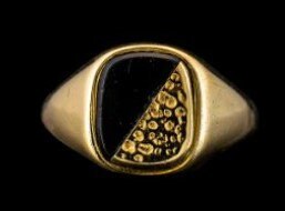 Anillo De Sello De Oro De 9 Quilates Con Onyx Gent Talla Y