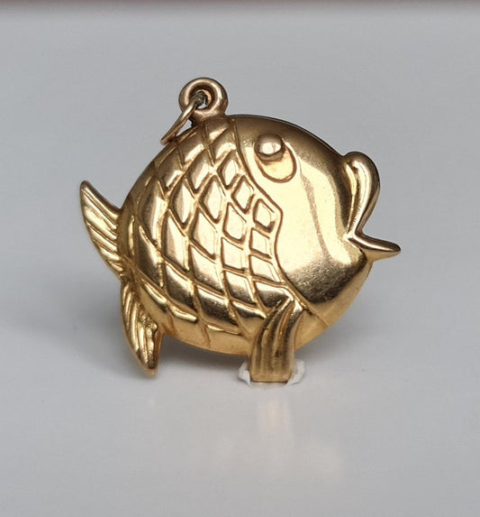 9ct Gold Fish Charm Pendant