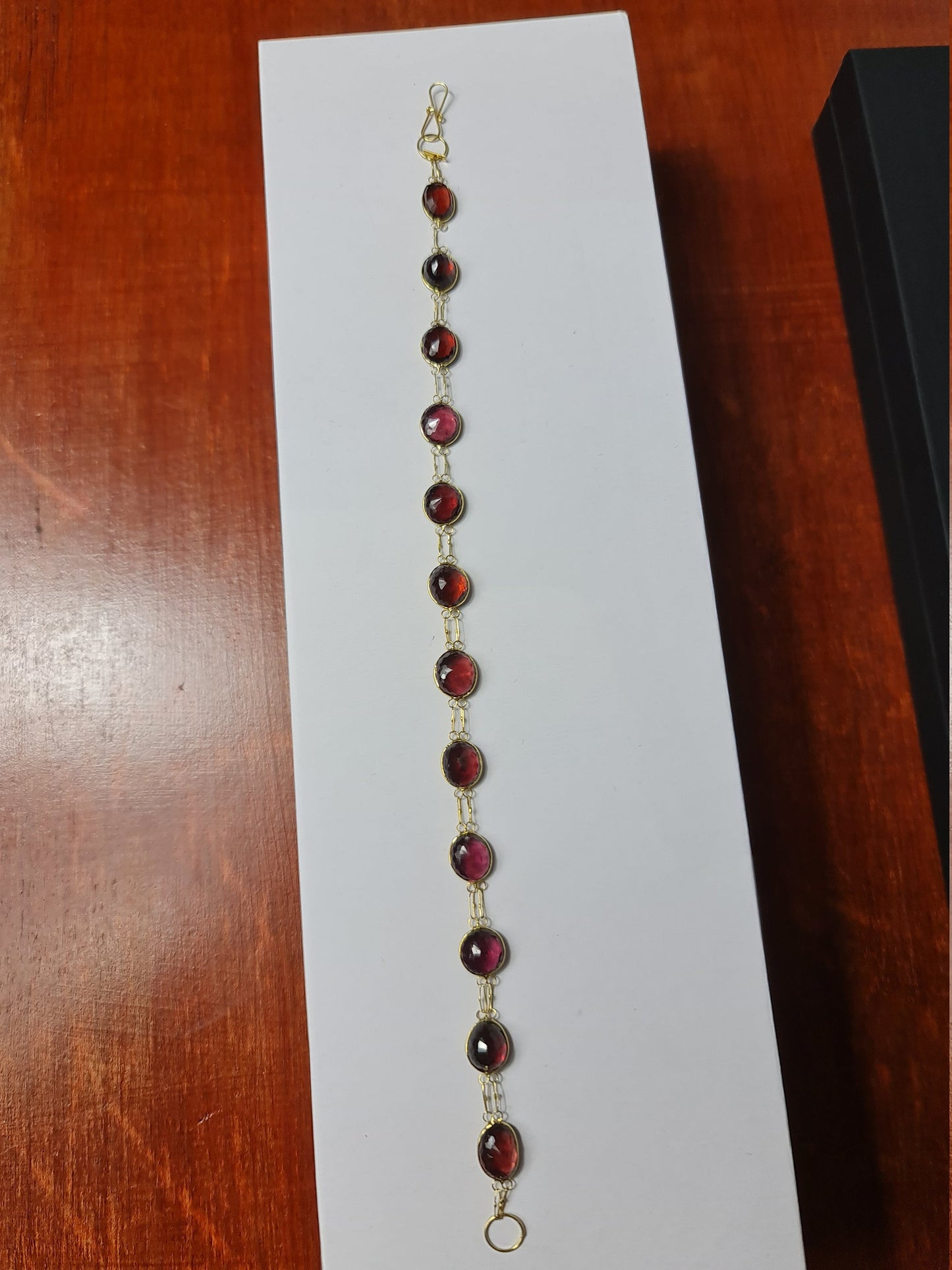 14ct Gold Garnet Bracelet , Gift for her, Ruby & Orange Colour