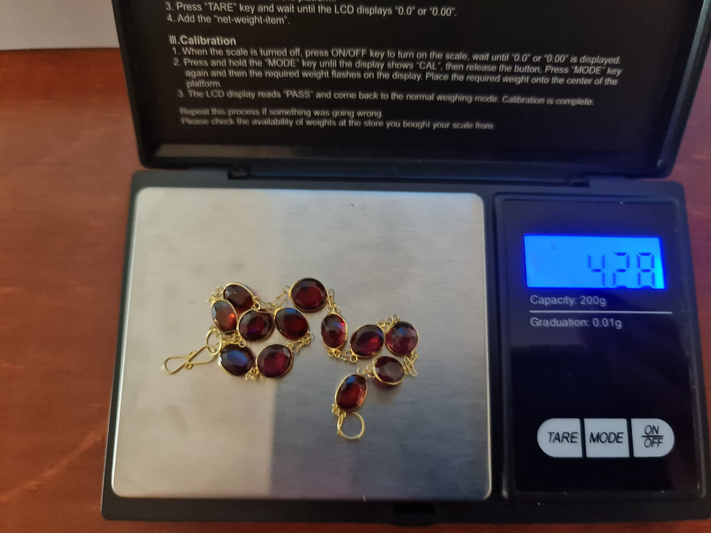 أسوارة من الذهب العقيق عيار 14، هدية لها، لون ياقوتي وبرتقالي