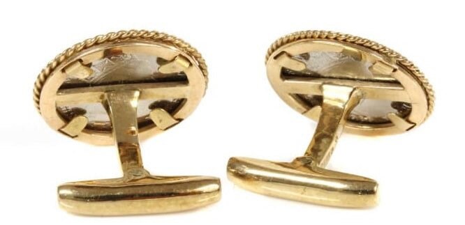 Viking Ship Platinum Noble (like Britannia) Coin Vintage Platinum Coin and 9k 9ct Gold Cufflinks ,13.00g