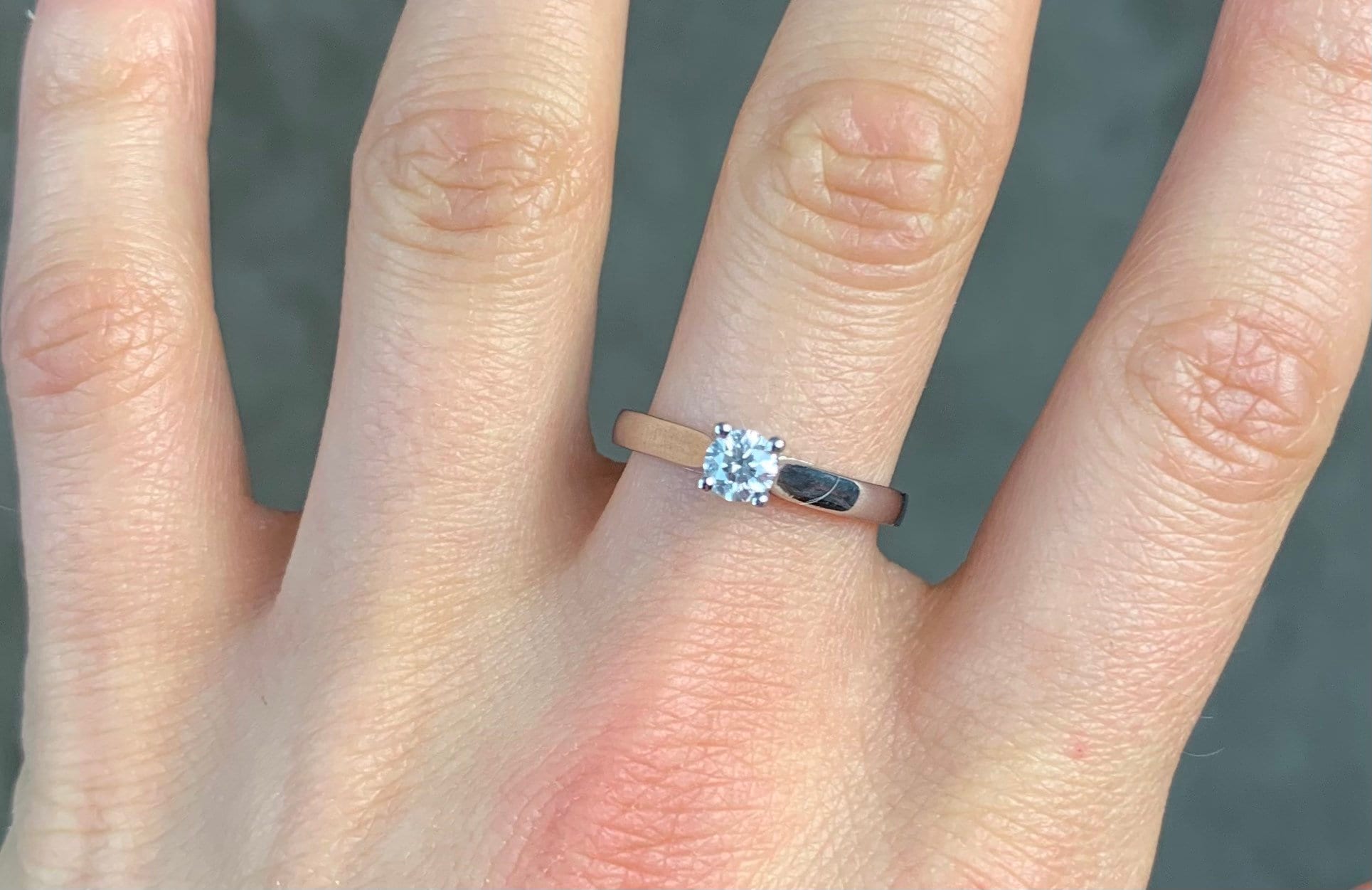 Beautiful Platinum 0.25ct Solitaire Diamond Ring,Engagement Ring,Anniversary Ring,Size UK L,US 5 3/4