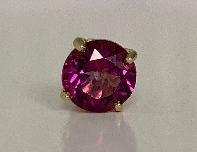 حلق كلاسيكي مرصع بالأحجار الكريمة من الذهب عيار 9 قيراط (مفرد)