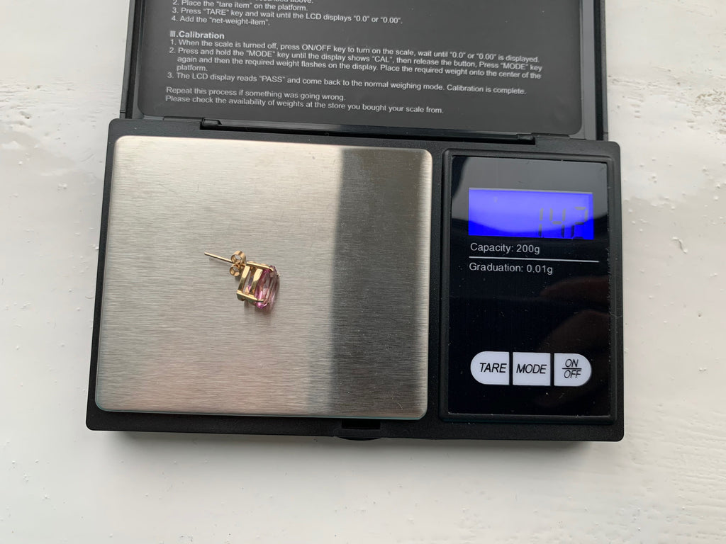 Vintage 9ct Gold Gem Set Stud Earring (Single)