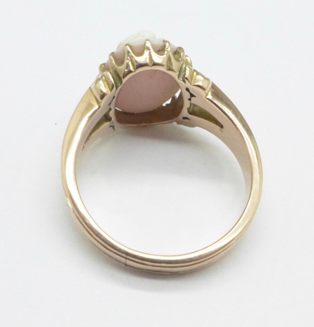 Vintage 9ct Rose Gold Cameo Ring(5.00g)Cocktail Ring,Anniversary Ring,Birthday Gift,Size UK N,US 6 3/4