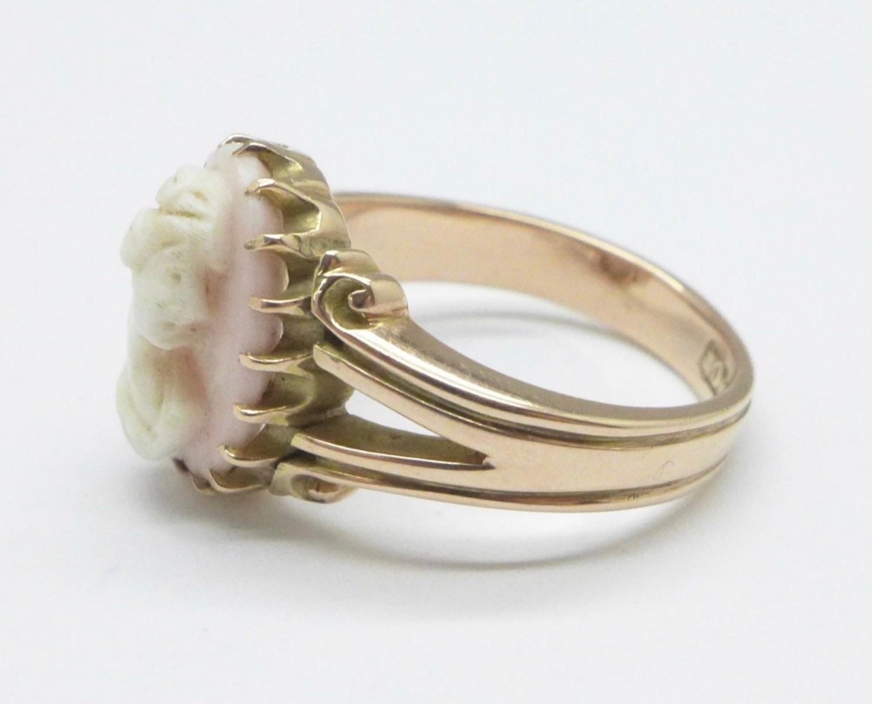 Vintage 9ct Rose Gold Cameo Ring(5.00g)Cocktail Ring,Anniversary Ring,Birthday Gift,Size UK N,US 6 3/4