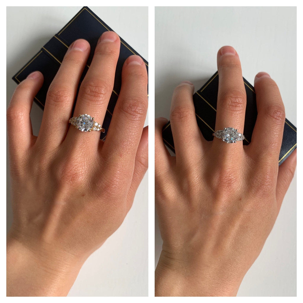 Approx. 2ct CZ Diamond 9k Gold Engagement Ring,Anniversary Bridal Wedding Gift,Birthday Gift For Her