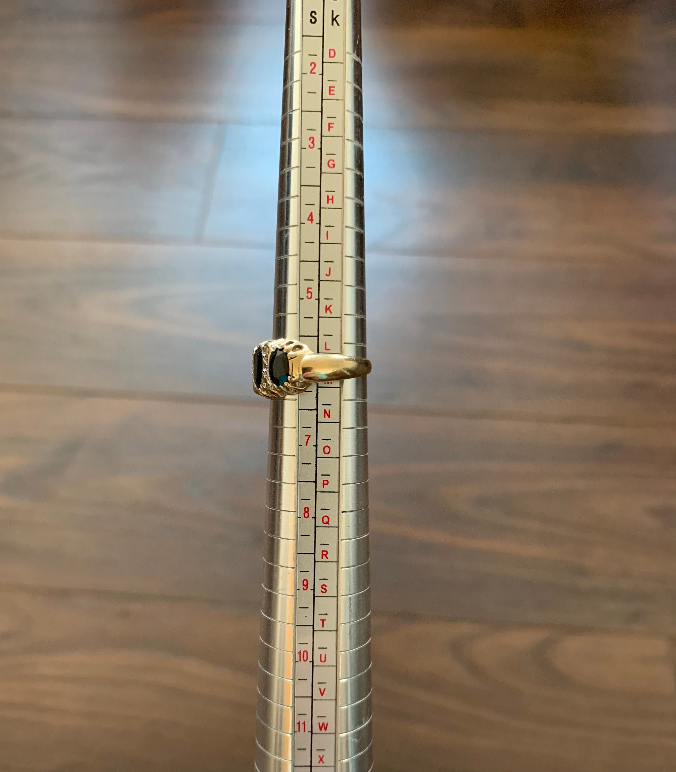 Anillo de oro amarillo de 9 quilates con zafiro de 2,2 quilates y diamante de 0,03 quilates, regalo de cumpleaños de aniversario, talla L 1/2,6