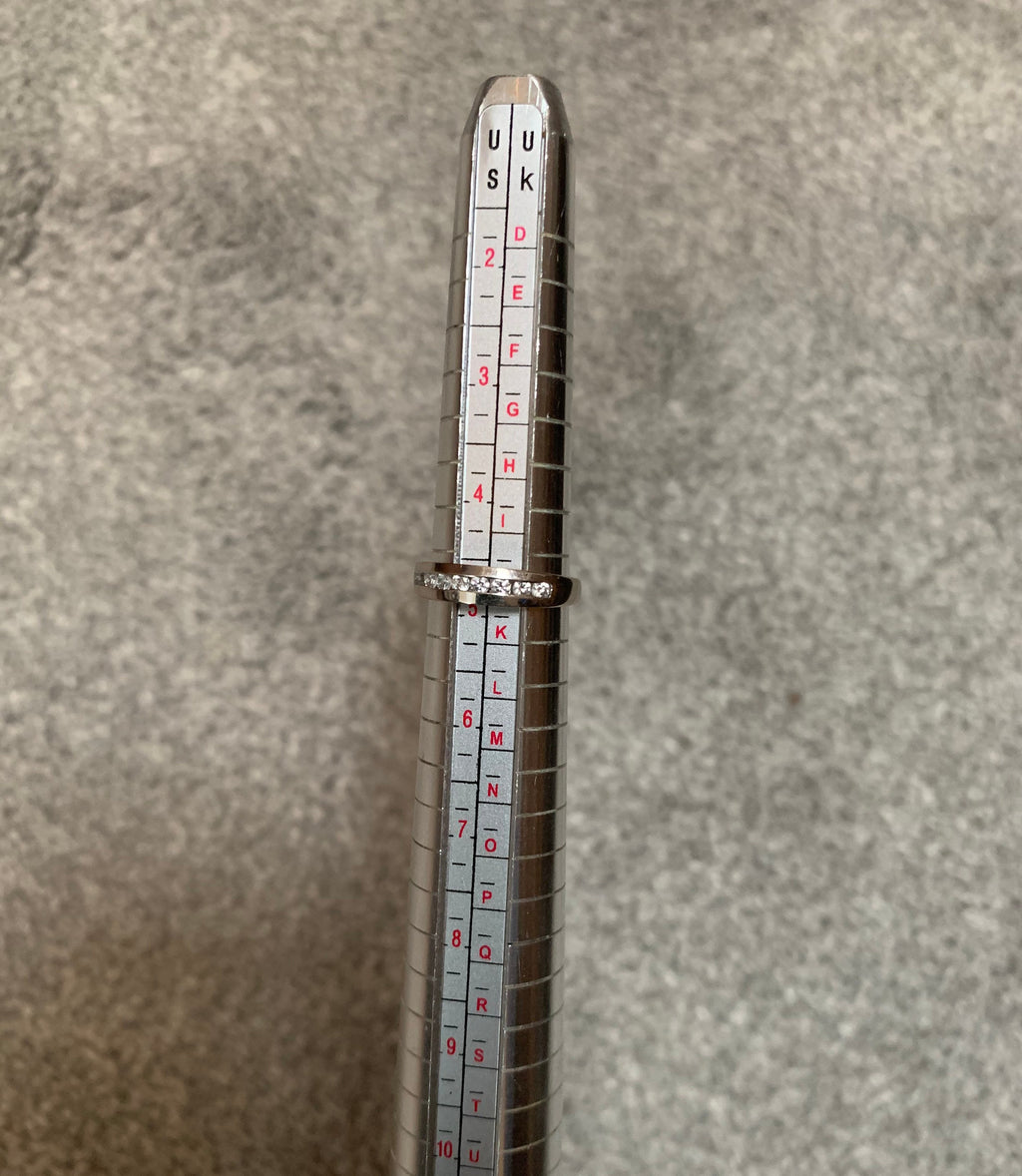 خاتم نصف الأبدية من الذهب الأبيض والألماس عيار 18 قيراط/ خاتم الزواج، خاتم الخطوبة، خاتم الذكرى السنوية، هدية عيد ميلاد لها، مقاس المملكة المتحدة J/US4 3/4