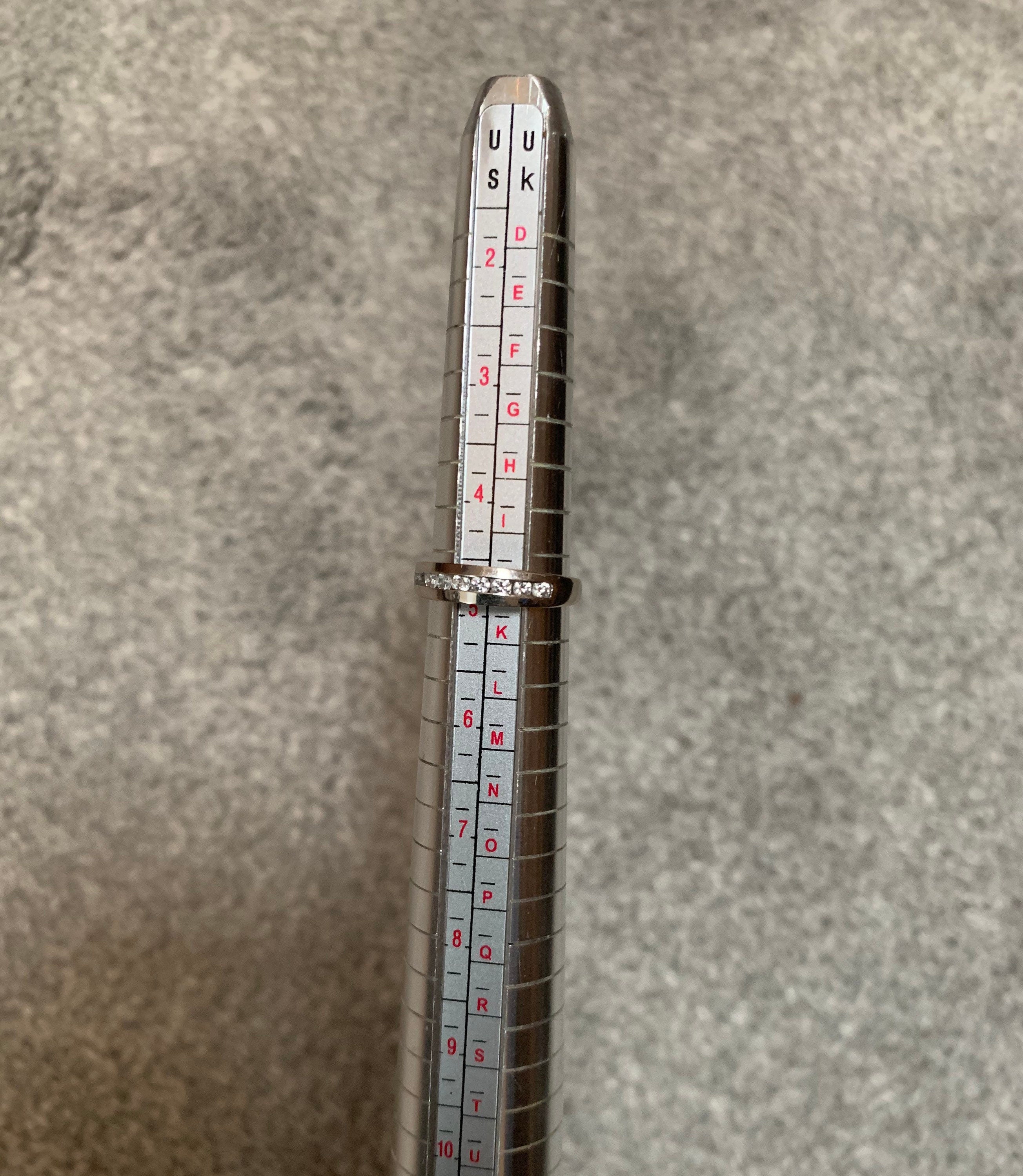 خاتم نصف الأبدية من الذهب الأبيض والألماس عيار 18 قيراط/ خاتم الزواج، خاتم الخطوبة، خاتم الذكرى السنوية، هدية عيد ميلاد لها، مقاس المملكة المتحدة J/US4 3/4