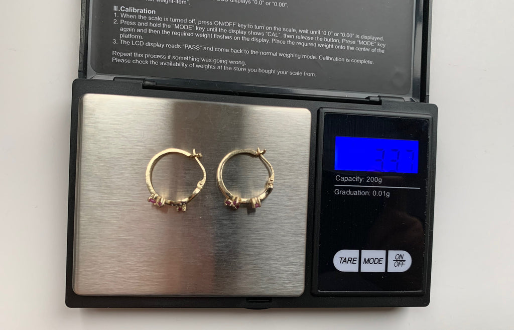 Hermosos pendientes de aro de plata 925 con zafiro rosa y diamantes