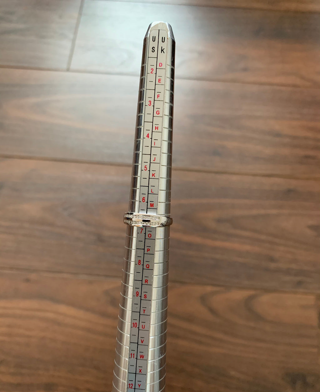 Media Eternidad de Oro Blanco de 18k Doble Hilera aprox. Anillo de boda de diamantes de 0,15 quilates, anillo de compromiso, regalo nupcial, tamaño Reino Unido N, EE.UU. 6 3/4