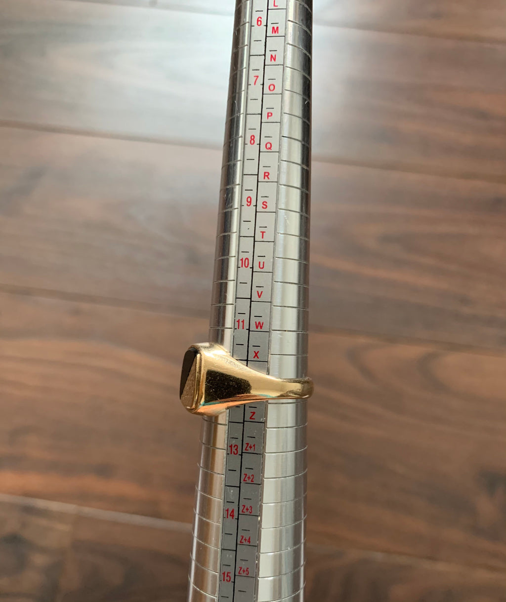 Anillo De Sello De Oro De 9 Quilates Con Onyx Gent Talla Y