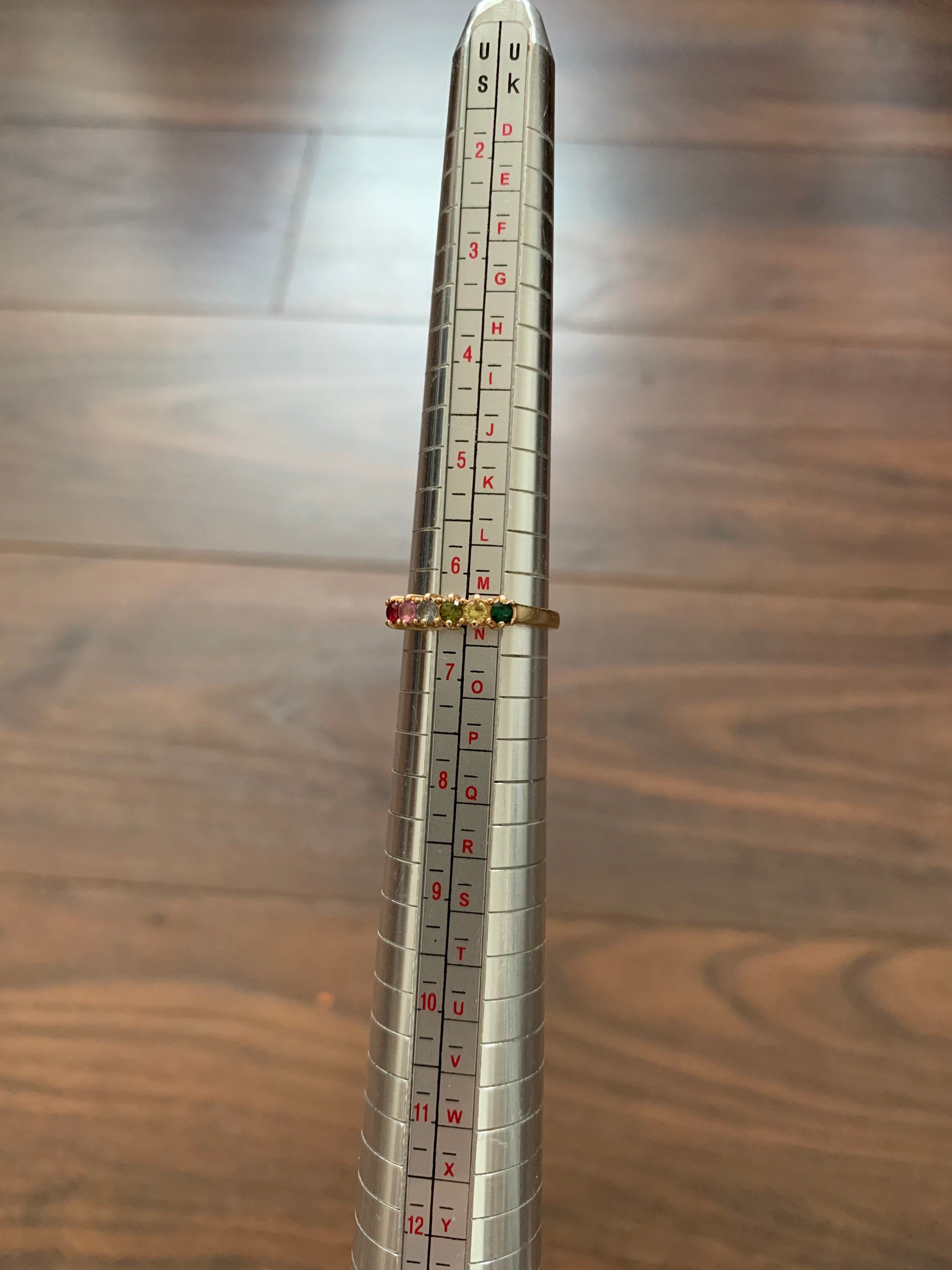 Vintage 14K oro rubí y anillo de zafiro, tamaño Reino Unido M 1/2, EE.UU. 6 1/2