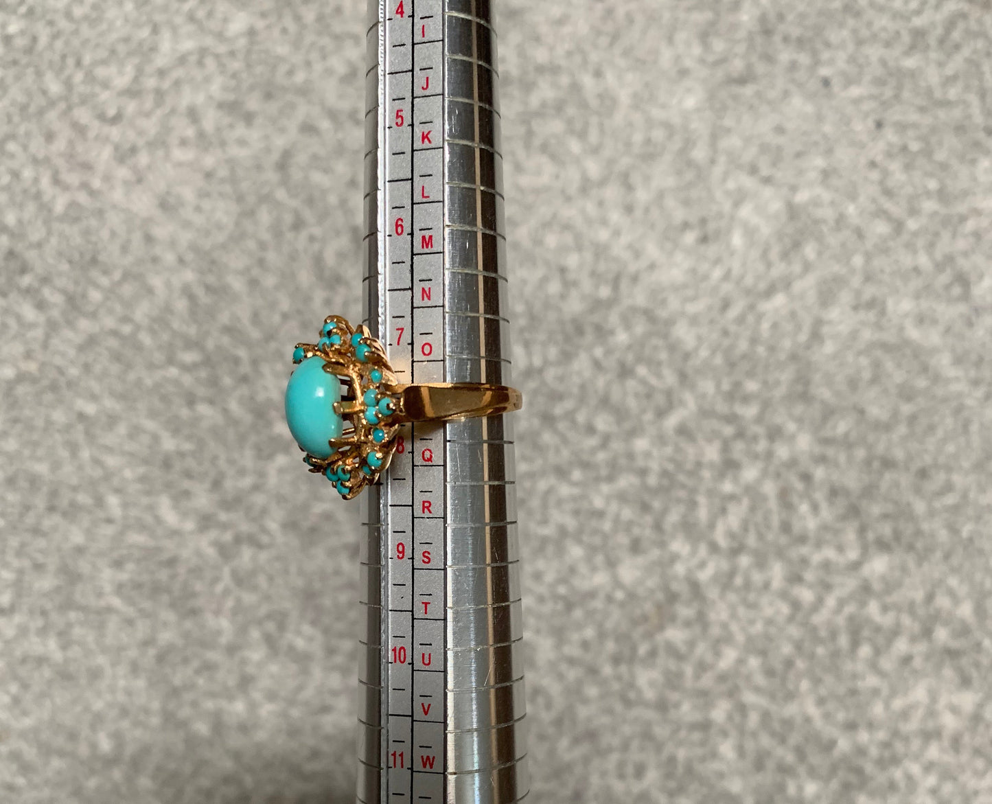 Vintage 18ct Gold Turquoise Cocktail Ring, Size P