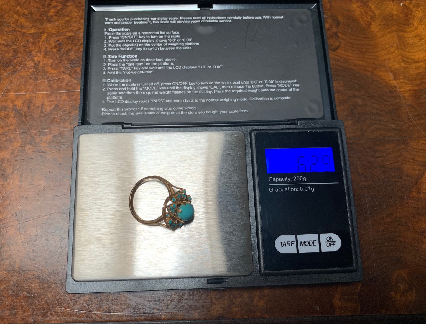 Vintage 18ct Gold Turquoise Cocktail Ring, Size P