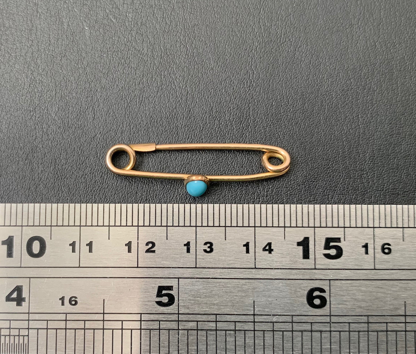 Victorian Vermeil/Gold on Silver Turquoise Brooch Pin