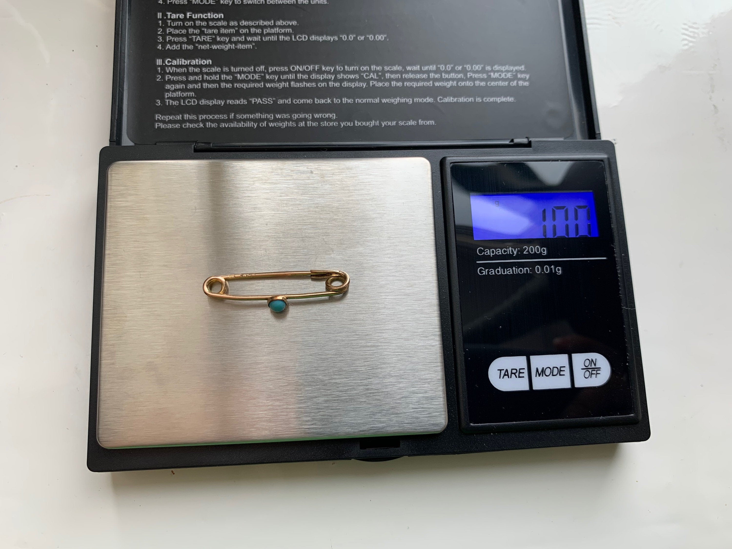 Broche victoriano vermeil/oro sobre plata turquesa