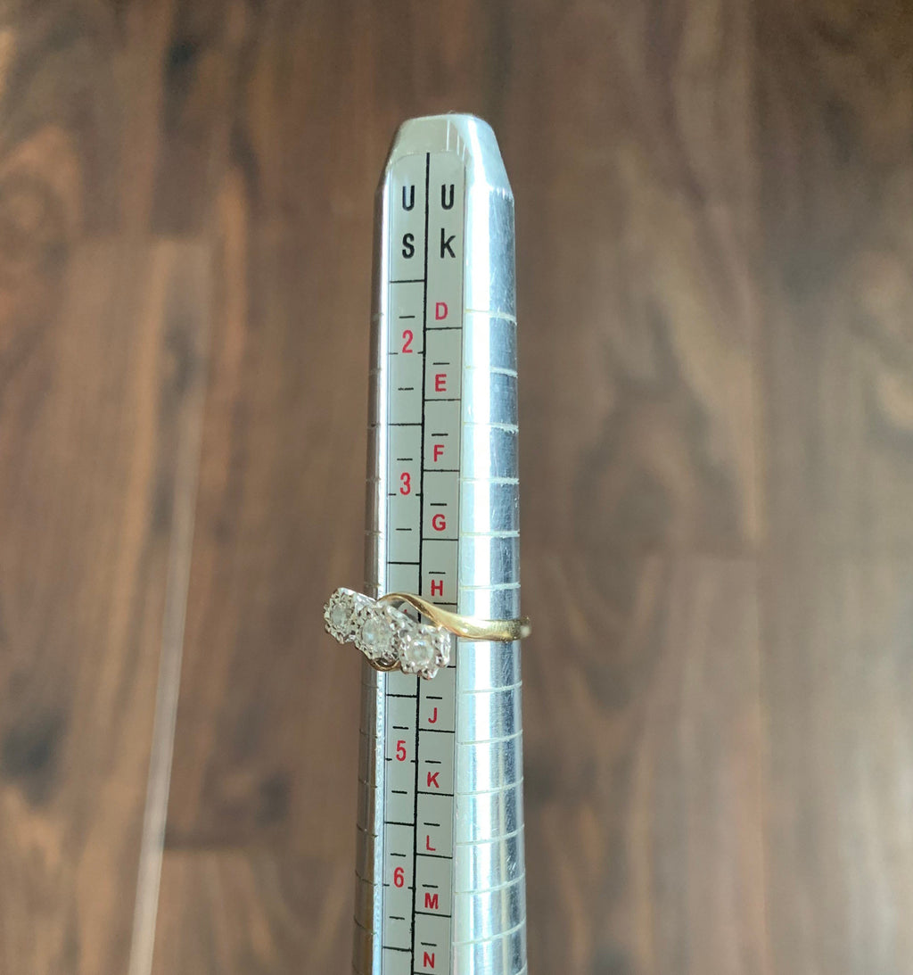 Diamante antiguo de 0,24 ct engastado en anillo de oro de 9 qt, tamaño Reino Unido H 1/2, EE. UU. 4. Anillo de compromiso, anillo de aniversario, regalo de cumpleaños para ella