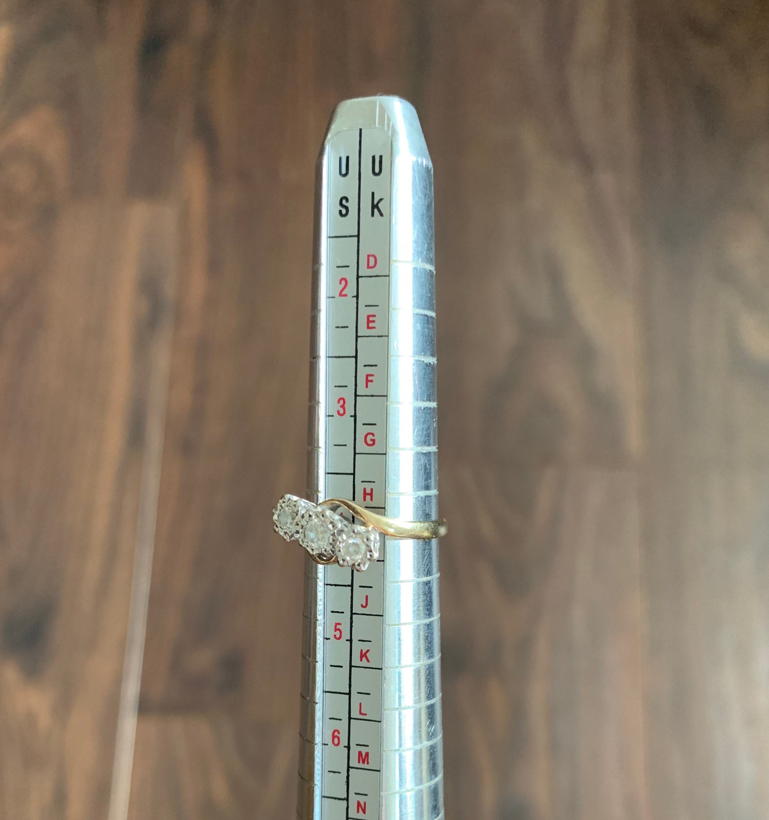 Diamante antiguo de 0,24 ct engastado en anillo de oro de 9 qt, tamaño Reino Unido H 1/2, EE. UU. 4. Anillo de compromiso, anillo de aniversario, regalo de cumpleaños para ella