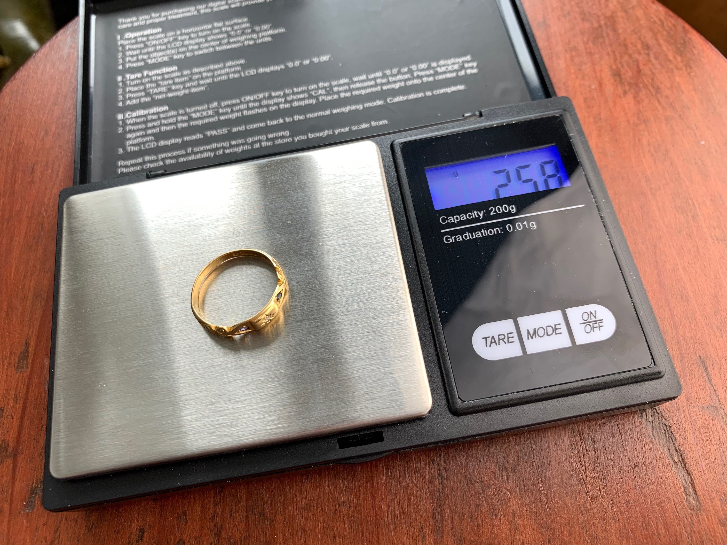 خاتم من الذهب الإدواردي عيار 18 مرصع بالألماس والياقوت مقاس L 1/2، 6