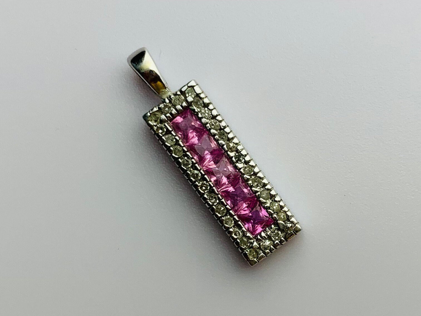 Vintage 1ct Ruby and Diamond set in 9ct White Gold