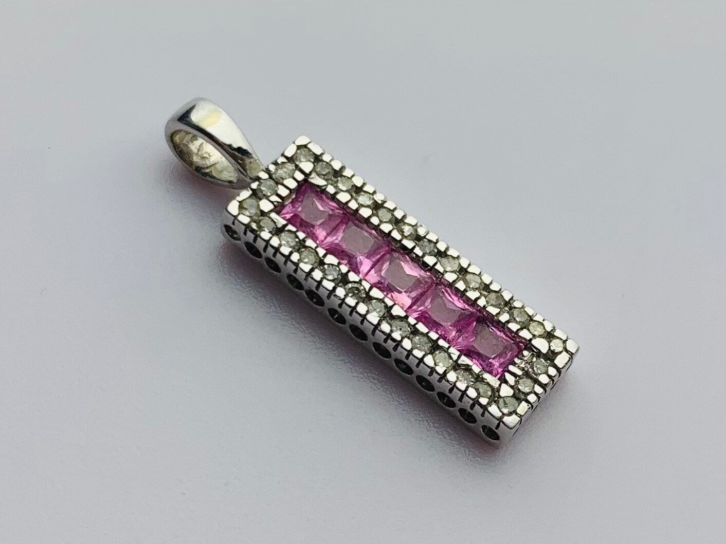 Vintage 1ct Ruby and Diamond set in 9ct White Gold