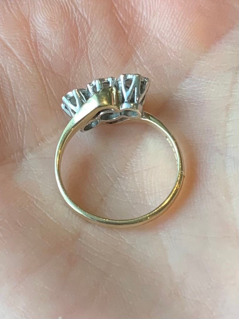 Diamante antiguo de 0,24 ct engastado en anillo de oro de 9 qt, tamaño Reino Unido H 1/2, EE. UU. 4. Anillo de compromiso, anillo de aniversario, regalo de cumpleaños para ella