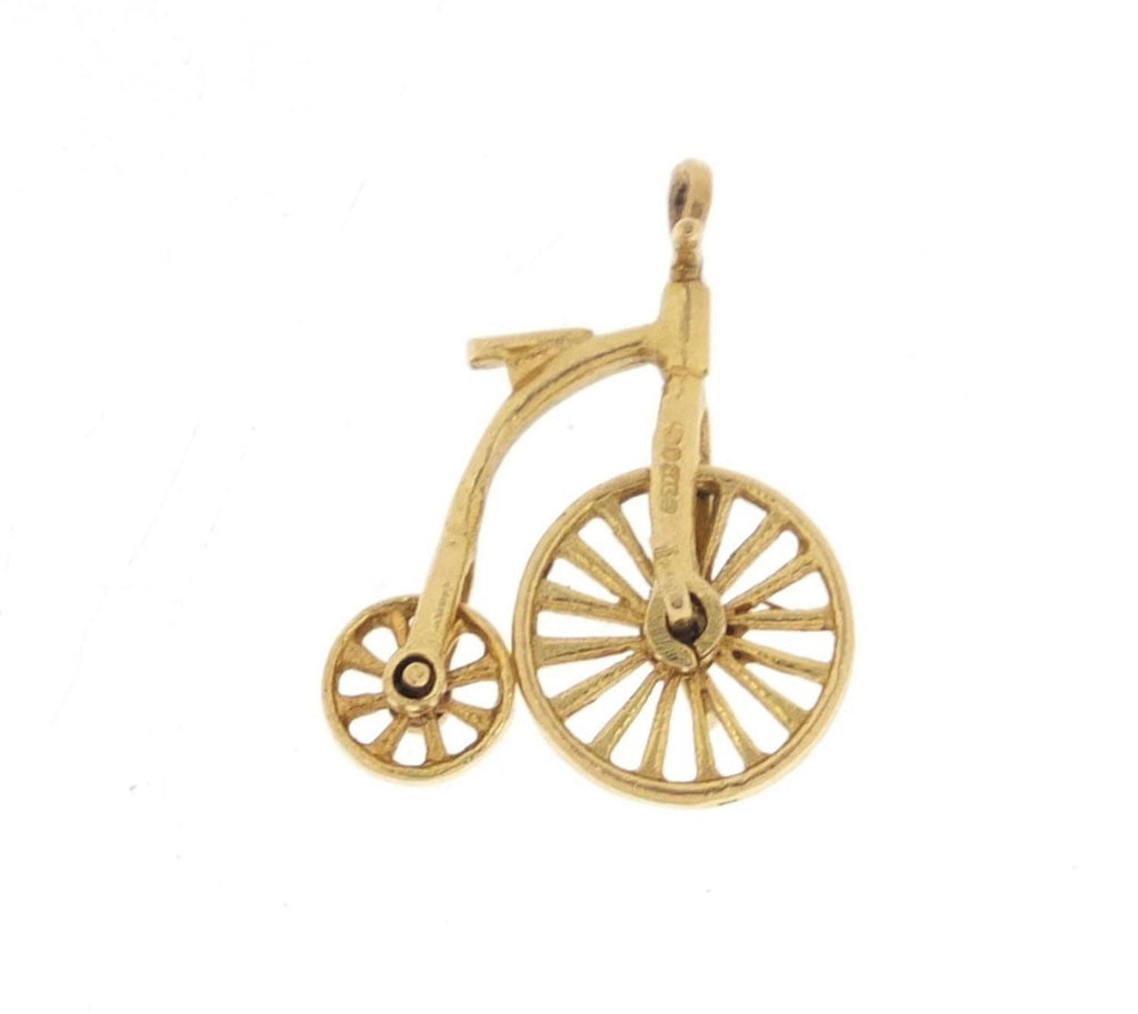 Vintage 9ct Yellow Gold Penny Farthing Charm Pendant,Circa 1963,Anniversary Birthday Gift