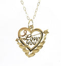 Vintage “I Love You” Heart Shaped Pendant and Necklace set in 9ct Yellow Gold
