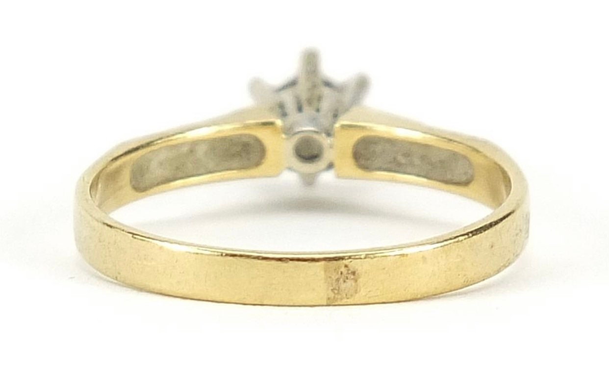 خاتم سوليتير ألماس دائري عتيق 0.10 قيراط من الذهب عيار 18 قيراط، خاتم الخطوبة، مقاس المملكة المتحدة Q 1/2، 8 1/2