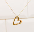 Vintage 0.045ct Diamond 9ct Yellow Gold Heart Pendant and Necklace