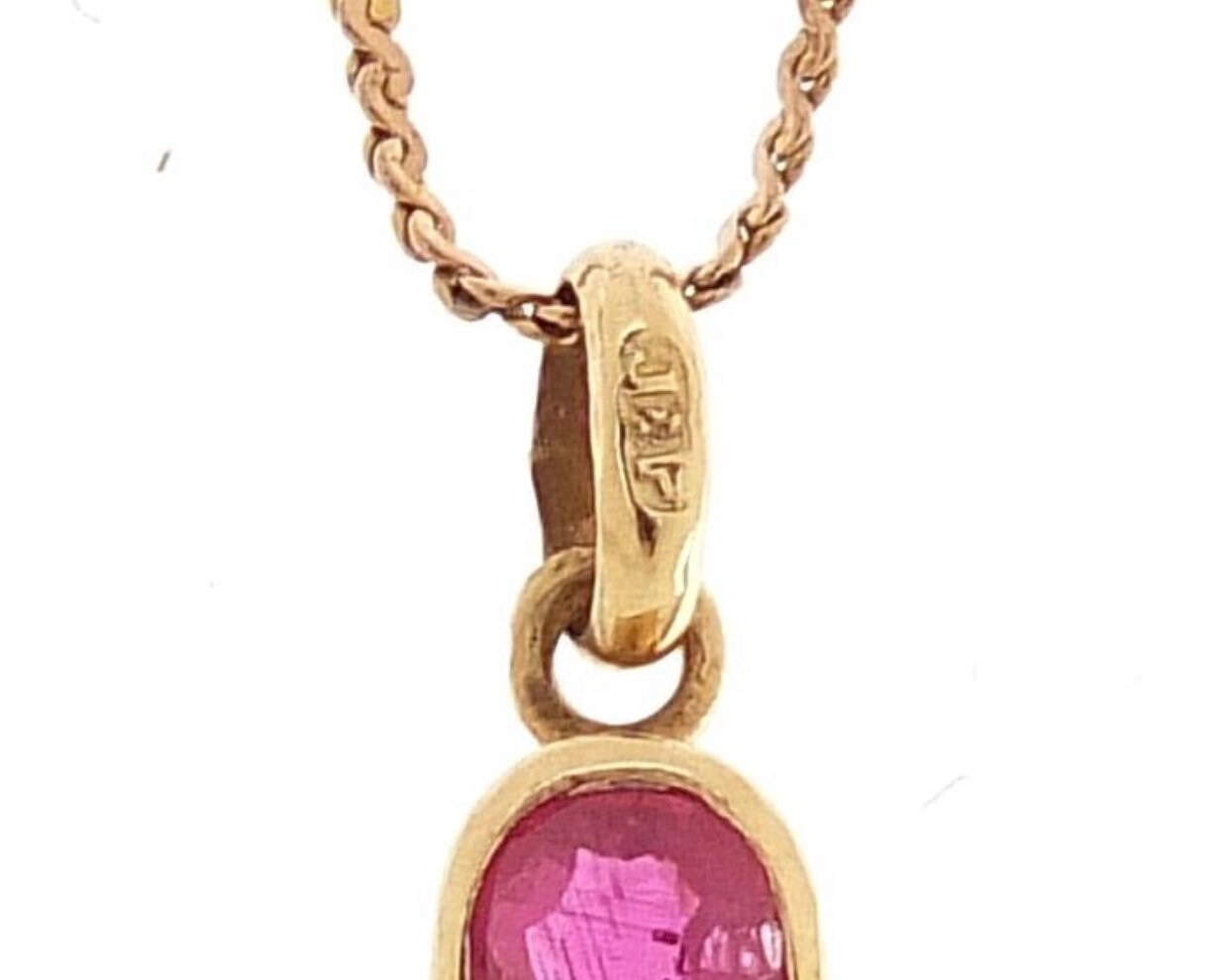 Vintage 0.60ct Oval Ruby 9ct Yellow Gold Minimalist Pendant and Necklace