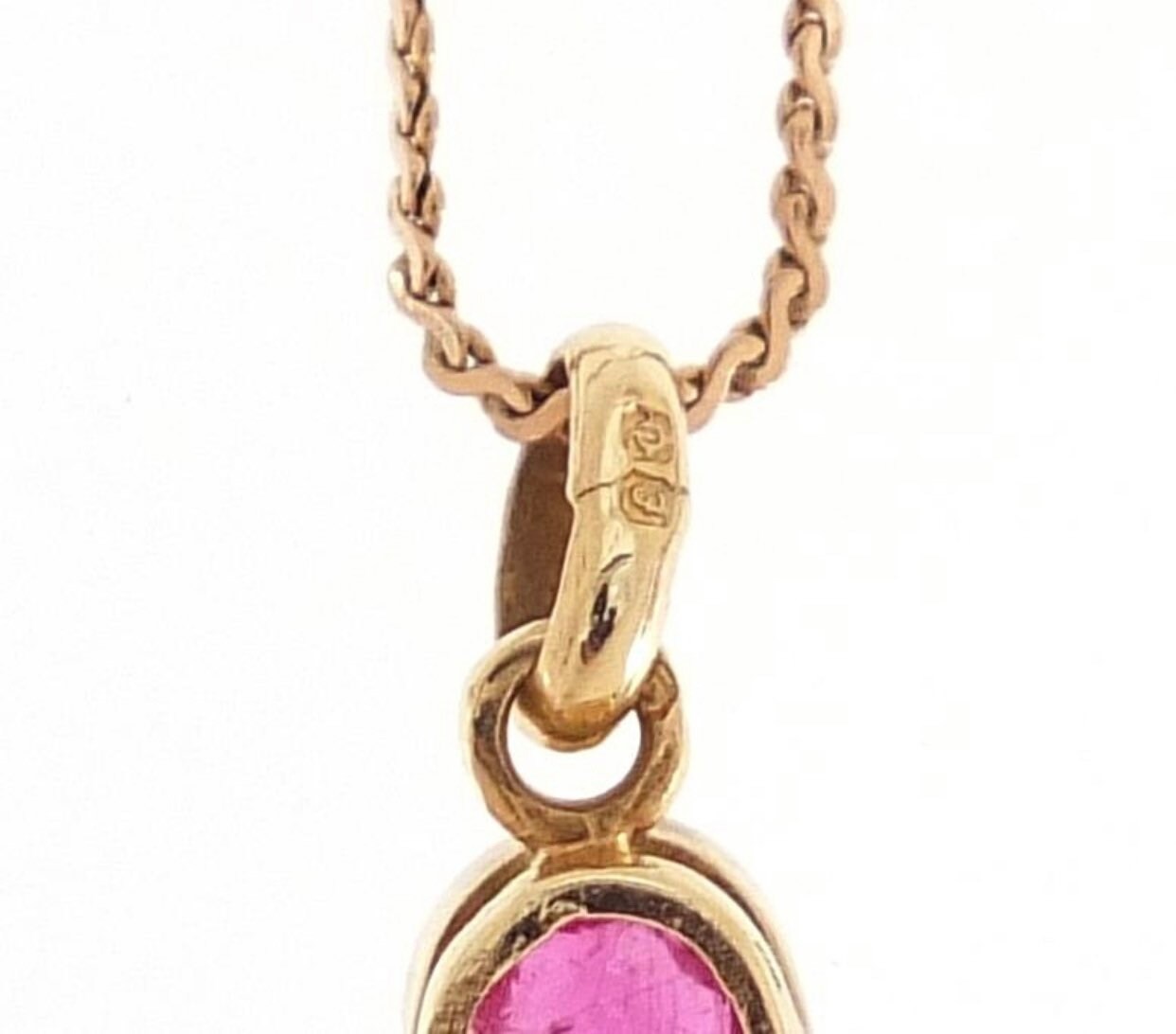 Vintage 0.60ct Oval Ruby 9ct Yellow Gold Minimalist Pendant and Necklace