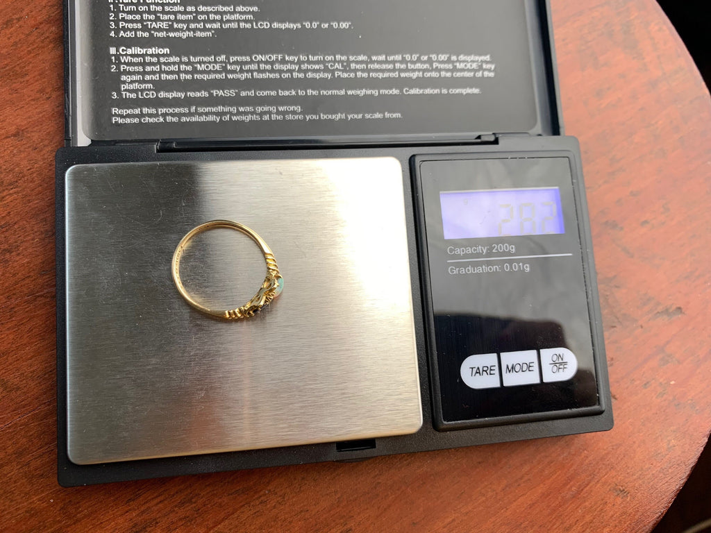 Antique Victorian Sapphire & Opal Sweetheart Ring set in 18ct Yellow Gold, Size UK R, US 8 3/4