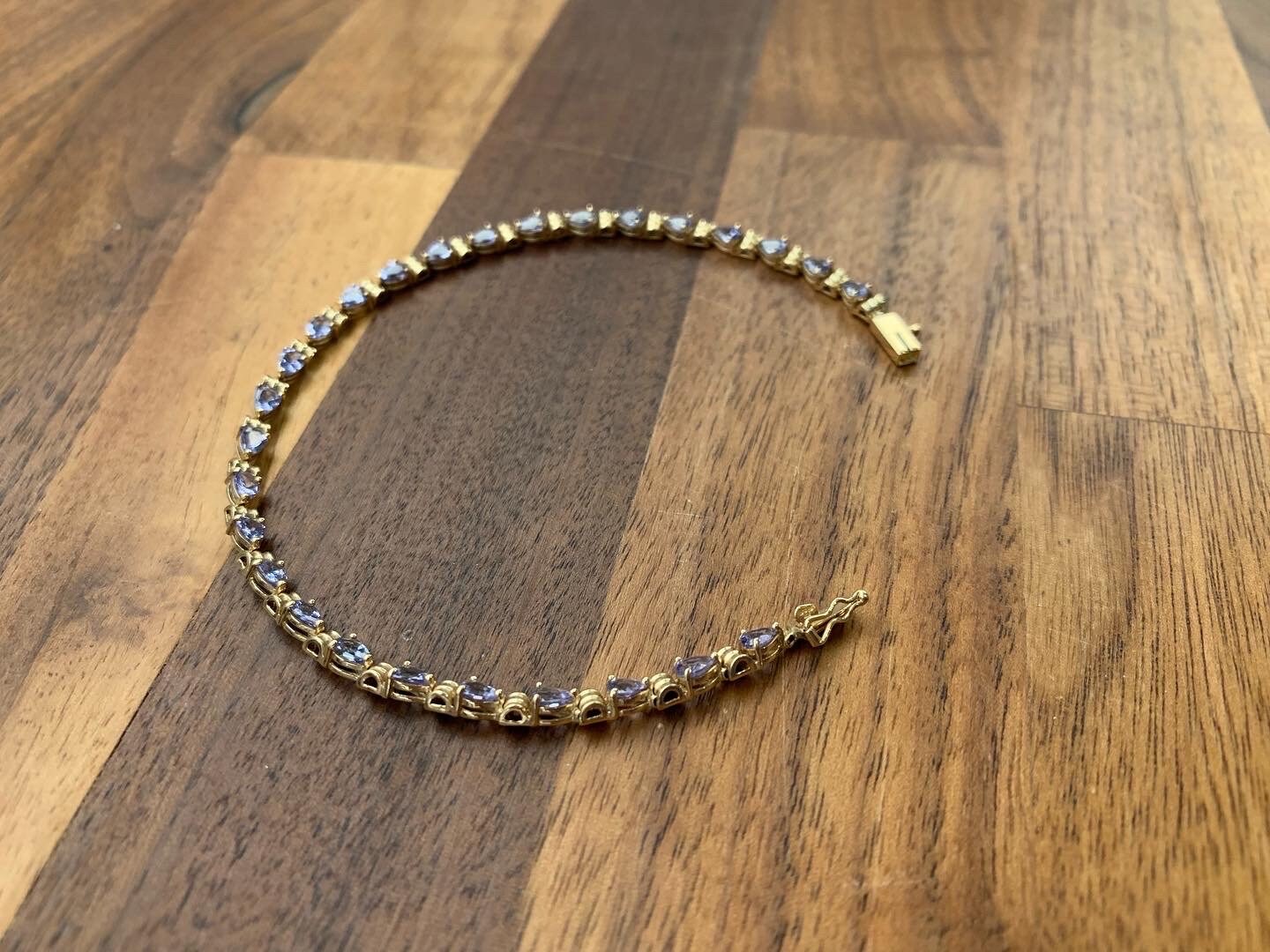 Vintage 4ct Tanzanite set in 10k Yellow Gold Bracelet, 21cm/8.26”