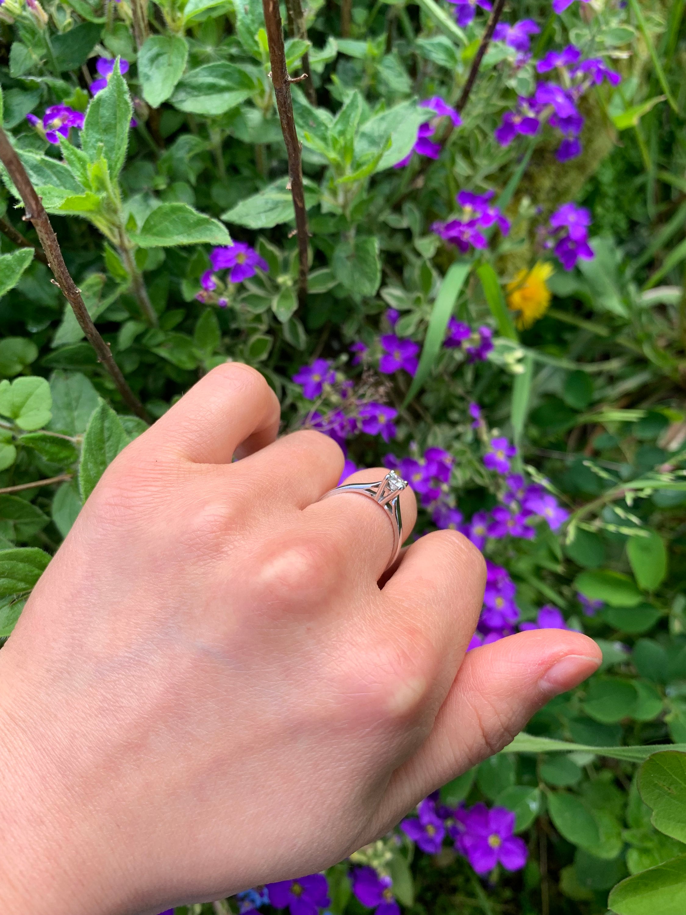 Hermoso anillo de diamante solitario de platino de 0,25 quilates, anillo de compromiso, anillo de aniversario, tamaño Reino Unido L, EE.UU. 5 3/4